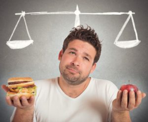Man measures his nutrition to manage his health