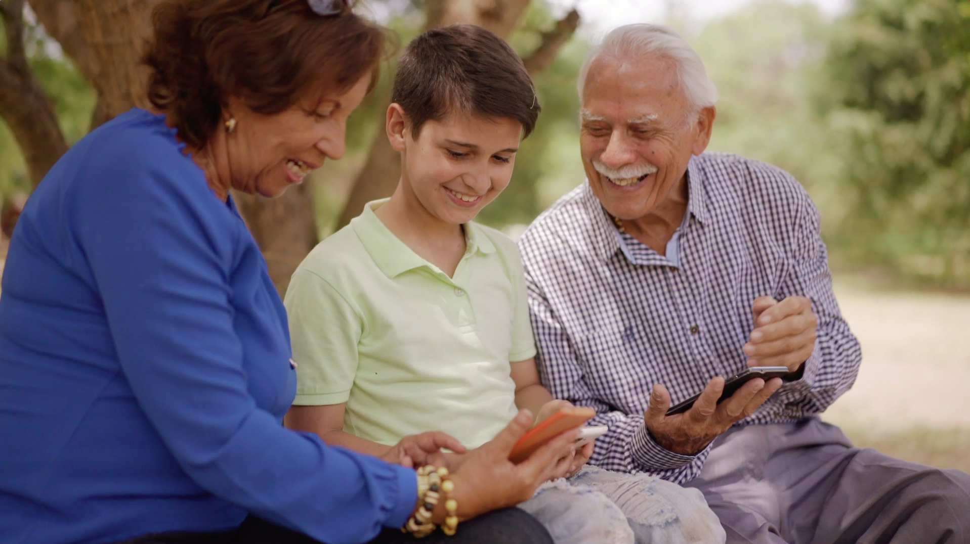 Grandparents ask grandson for help entering Family Medical History into ICmed mobile app